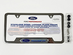 FORD MOTORSPORT LICENSE PLATE FRAME-STAINLESS STEE