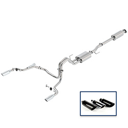 2015-2020 F-150 2.7L CAT-BACK SPORT EXHAUST SYSTEM - REAR EXIT, CHROME TIPS
