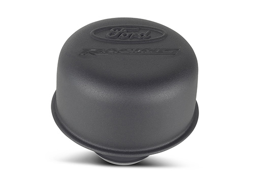 FORD RACING LOGO AIR BREATHER CAP: PUSH-ON: BLACK CRINKLE FINISH