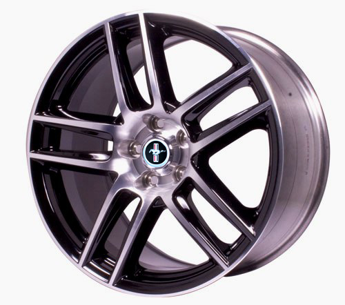 MUSTANG BOSS 302S FRONT WHEEL 19"X9" - GLOSS BLACK WITH MACHINED FACE