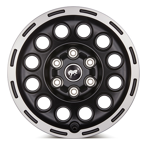 BRONCO 17" X 8.0" MATTE BLACK MACHINED SINGLE WHEEL