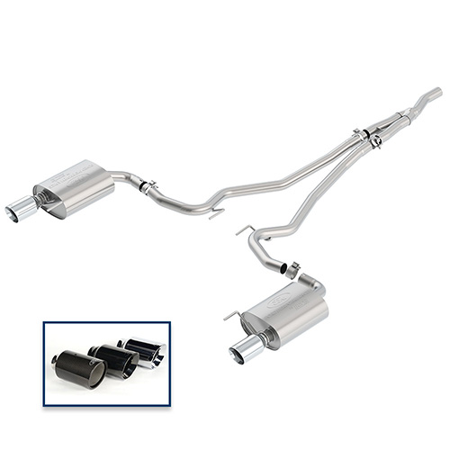 2015-2020 MUSTANG 2.3L ECOBOOST CAT-BACK TOURING EXHAUST SYSTEM WITH CHROME TIPS
