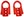 BRONCO REAR TOW HOOK PAIR-RED